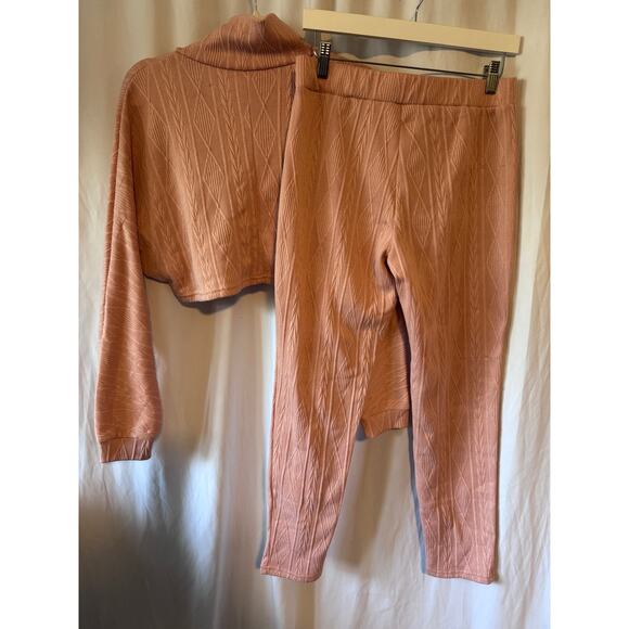 Shein Beige Pink Lounge Set XL (Fits Medium) - Picture 5 of 8